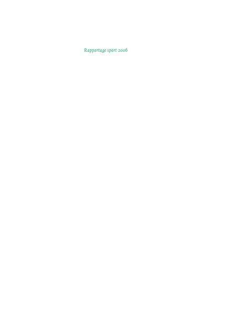 Rapportage sport 2006 - NISB