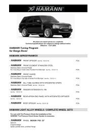 HAMANN Tuning Program for Range Rover