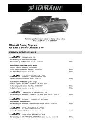 HAMANN Tuning Program for BMW 3 Series Cabriolet E 46