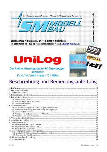 SM Anleitung UniLog v1.18.pdf - SM-Modellbau