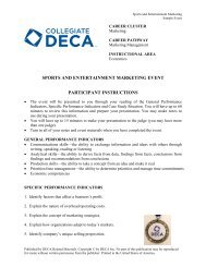 sports and entertainment marketing event participant ... - DECA