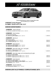 HAMANN Tuning Program for BMW 7 Series E 65 / E 66 / E 67