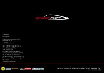 Umrüstprogramm für Porsche 991 Carrera S Modell 2011 - speedArt