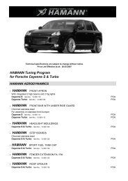 HAMANN Tuning Program for Porsche Cayenne S & Turbo