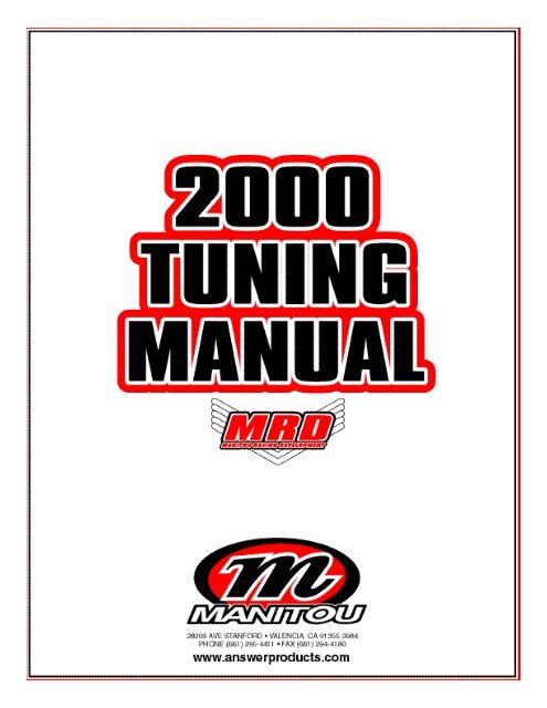 Manitou 2000 SuspensionTuning Manual - Spoke N' Word Cycles