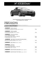 HAMANN Tuning Program for BMW Z4 Roadster E 85