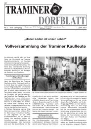 Vollversammlung der Traminer Kaufleute - Traminer Dorfblatt