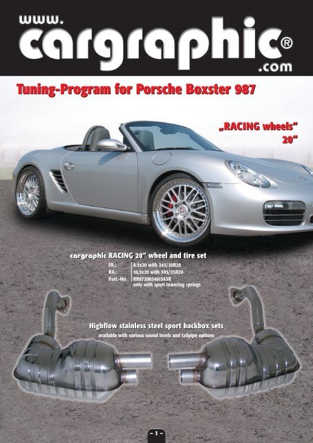 Tuning program for Porsche Boxster 987 (1.6 mb - Weltmeister