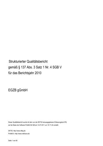 strukturierter Qualitätsbericht von 2010 - Evangelisches ...