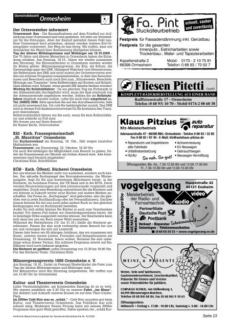 Amtliches Bekanntmachungsblatt Mandelbachtal U