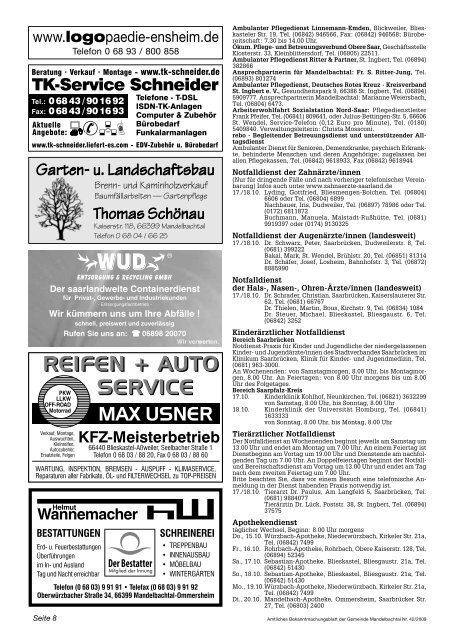 Amtliches Bekanntmachungsblatt Mandelbachtal U