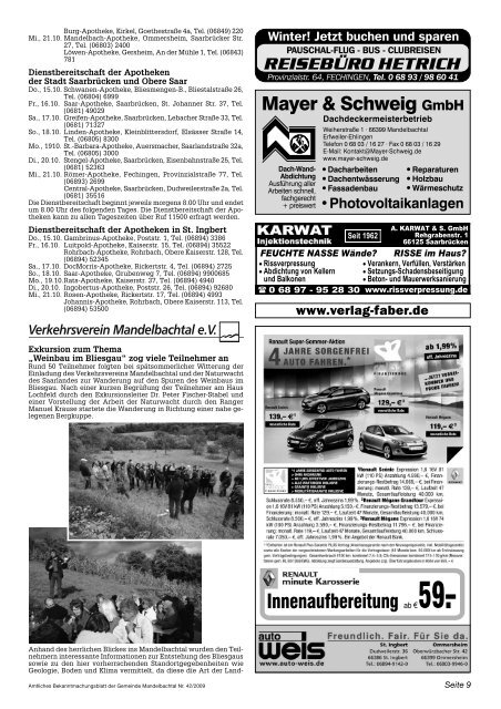 Amtliches Bekanntmachungsblatt Mandelbachtal U