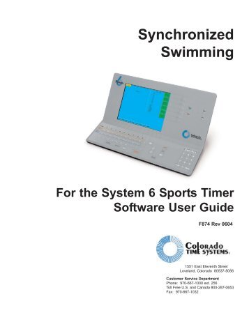 Synchronized Swimming - Colorado Time Systems