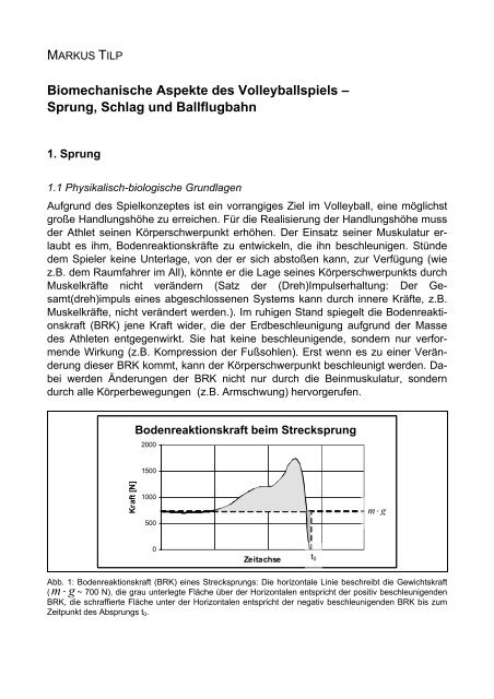 Biomechanische Aspekte des Volleyballspiels – Sprung, Schlag und ...