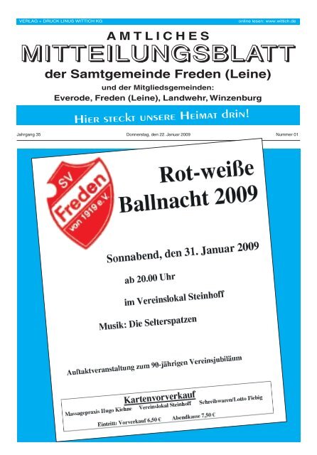 Jahrgang 35 Donnerstag, den 22. Januar 2009 Nummer 01