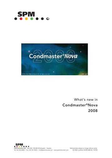 Condmaster®Nova 2008 - SPM Instrument