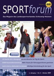 SPORT Forum - Landessportverband Schleswig-Holstein