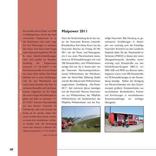 Jahresbericht 2011 - Feuerwehr Bremen
