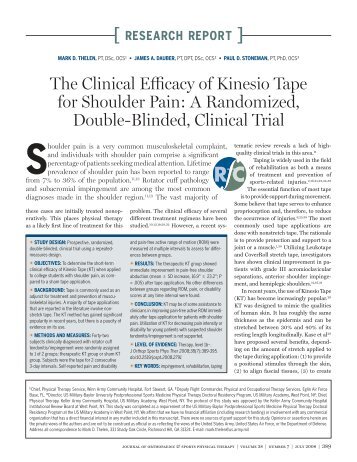 The Clinical Efficacy of Kinesio Tape for Shoulder Pain: A ... - JOSPT