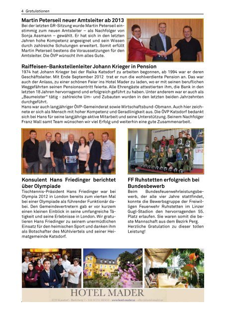 ÖVP-Zeitung "Lebendiges Katsdorf" Oktober 2012 - oevp katsdorf ...