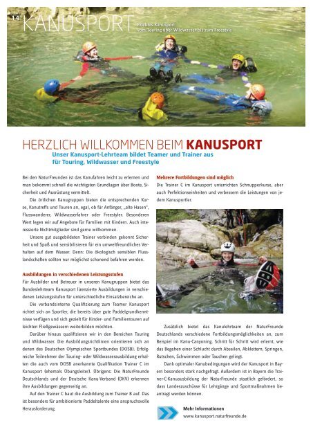 NaturSport-Ausbildungsprogramm 2012 - NaturFreunde Deutschlands