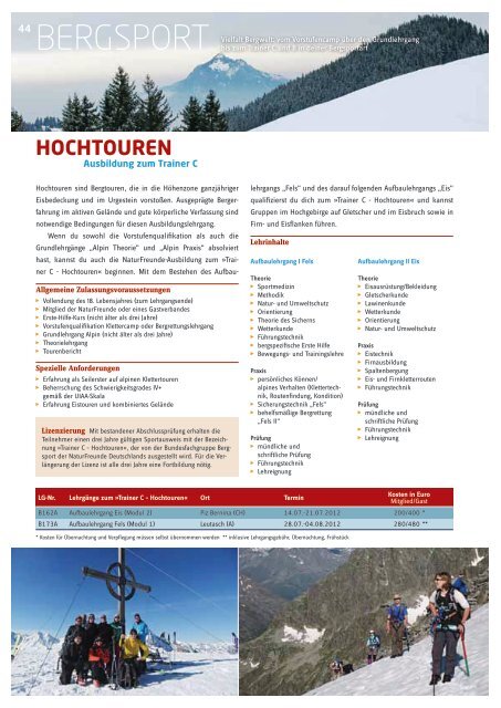 NaturSport-Ausbildungsprogramm 2012 - NaturFreunde Deutschlands