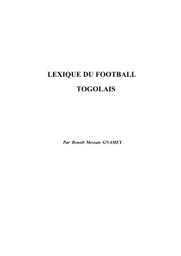 LEXIQUE DU FOOTBALL TOGOLAIS - Association des ...