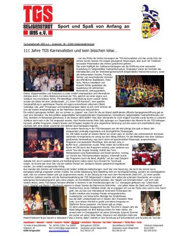 Bericht 2008 - Männerballett der TGS Seligenstadt 1895 eV