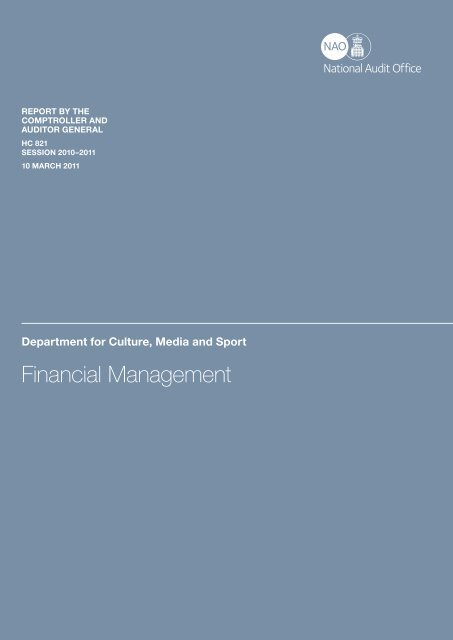 Department for Culture, Media and Sport Financial Management HC ...