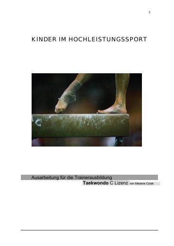 KINDER IM HOCHLEISTUNGSSPORT