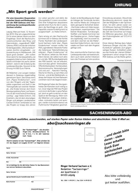 4 Aus den Vereinen - Ringer-Verband Sachsen eV