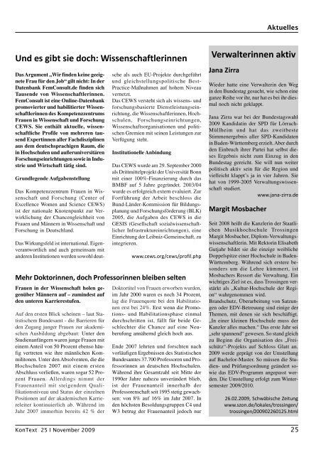 Ausgabe Nr. 25 / November 2009, Thema: Die Schweiz - KonNet e.V.