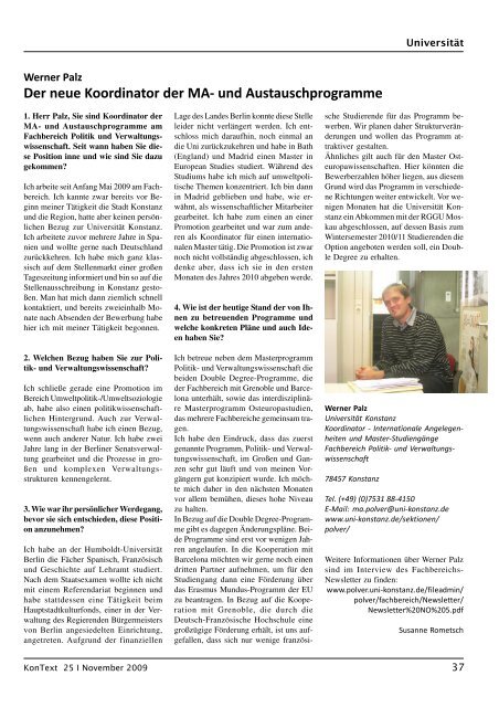 Ausgabe Nr. 25 / November 2009, Thema: Die Schweiz - KonNet e.V.