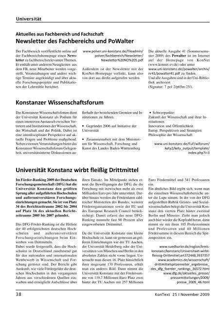 Ausgabe Nr. 25 / November 2009, Thema: Die Schweiz - KonNet e.V.