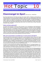 Hot Topic 10 – ETH - Swiss Forum for Sport Nutrition