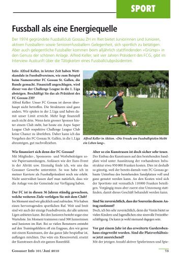 SPORT Fussball als eine Energiequelle - gossauer-info