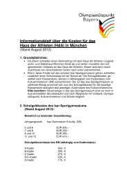 Informationsblatt über die Kosten für das Haus der ... - OSP Bayern
