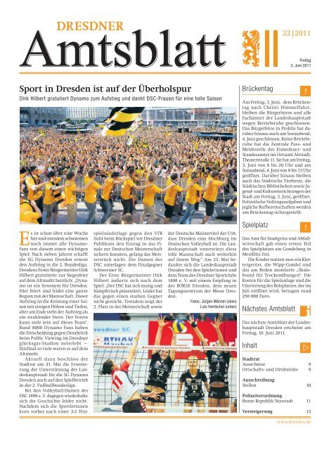 Ferienpass 2011 - Dresdner Amtsblatt
