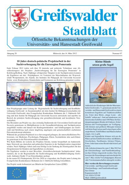 Stadtblatt - Hansestadt Greifswald