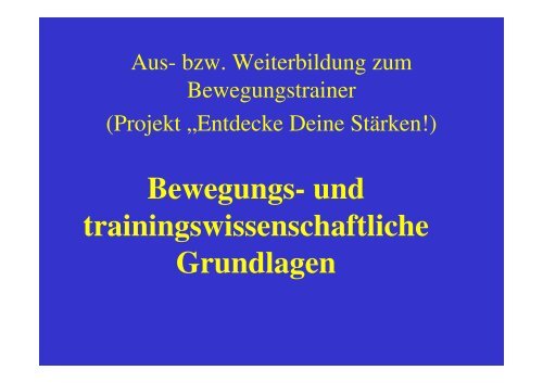 Bewegungs- und trainingswissenschaftliche Grundlagen - 5toair.de
