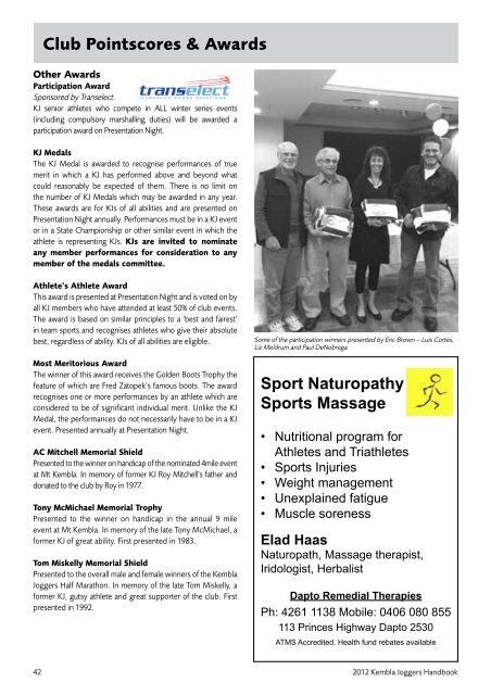 2012 Club Handbook - Kembla Joggers