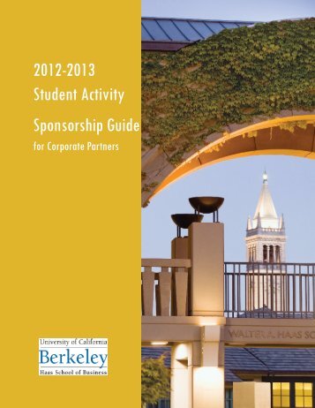 2012-2013 Student Activity Sponsorship Guide - Haas School of ...