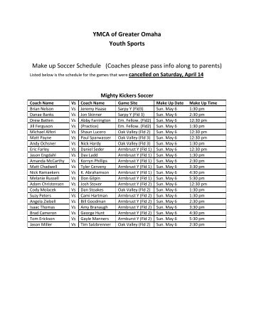 making a sports schedule