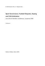 Sport Governance, Football Disputes, Doping and CAS ... - Weblaw