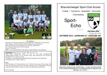 Sport - Echo Nr. 320 Oktober 2010 - BSC-Echo.de