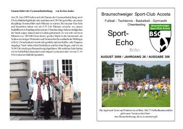 Sport - Echo Nr. 308 August 2009 - BSC-Echo.de