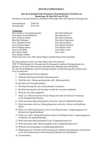 Protokoll der konstituierenden Sitzung vom 30.06.2011 (pdf