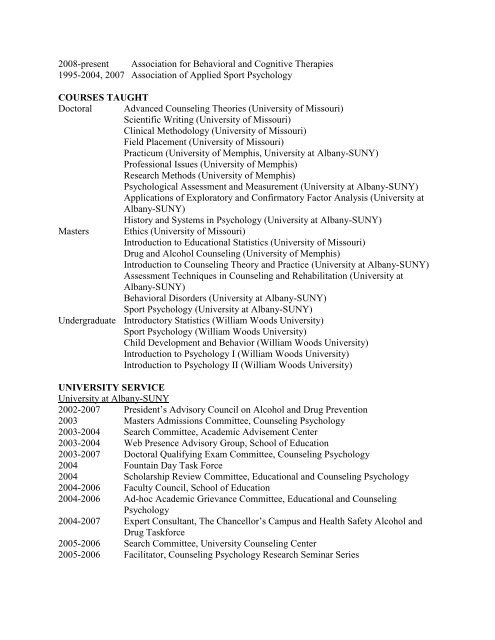 Curriculum Vitae - College of Education - University of Missouri