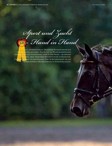 Sport und Zucht - Hand in Hand - Der Trakehner