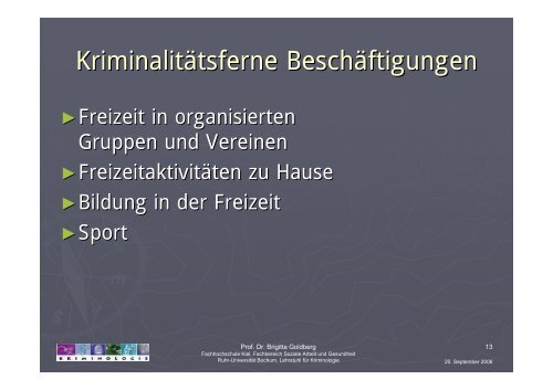 Zusammenhänge zwischen Freizeit und Kriminalität bei Jugendlichen